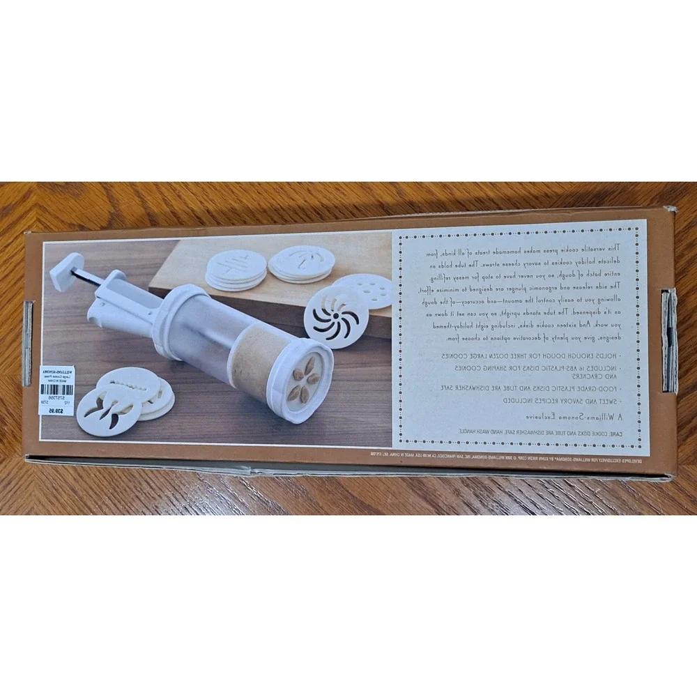 Williams-Sonoma Extra-Large Ergonomic Cookie Press 16 Discs Baking Tool NEW